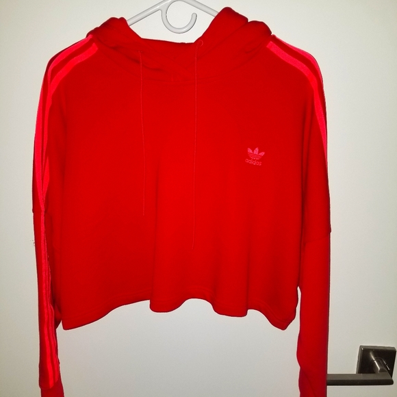 Adidas Originals Womens Cropped Hooded Sweatshirt